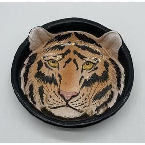 Taste Setter Sigma Vintage Tiger Face 8” Bowl Black Italy Mid Century
